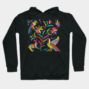 Mexican Otomí Flora and Fauna Composition / Colorful & happy art by Akbaly Hoodie